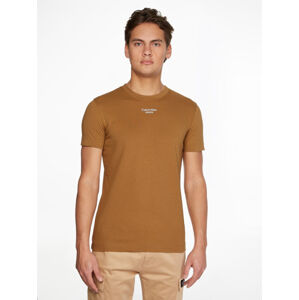 Calvin Klein pánské hnědé tričko - XL (GE4)